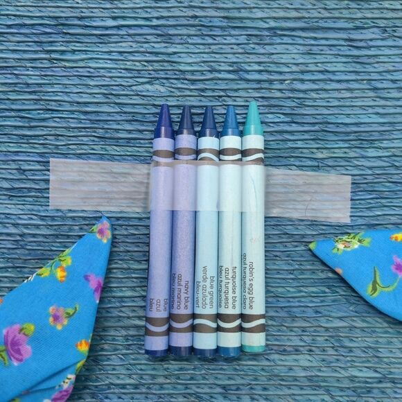 Large straw Tote Bag in Shades of Blue & Purple w Floral Scarf Handles by Babani - Picture 7 of 13